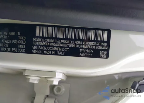 2021 Jeep Renegade Trailhawk 4X4 z USA, uszkodzony, nr VIN ZACNJDC19MPM33070